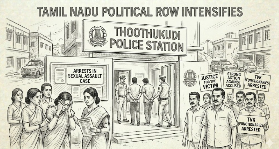 TVK Functionaries Arrested in Thoothukudi Sexual Assault Case; Political Row Intensifies in Tamil Nadu