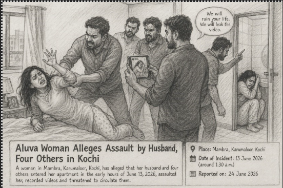 Woman Alleges Assault, Criminal Intimidation by Husband and Associates in Kochi 