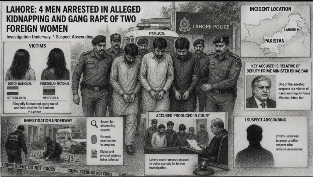 Four Arrested in Alleged Kidnapping and Gang Sexual Assault of Two Foreign Women