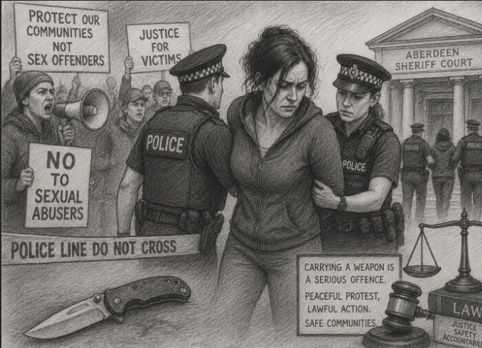 Woman Charged After Carrying Knife Near Protest Linked to Alleged Sex Offender