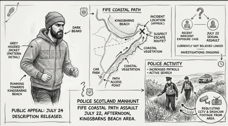  Police Launch Manhunt After Woman Sexually Assaulted Near Popular Beach 