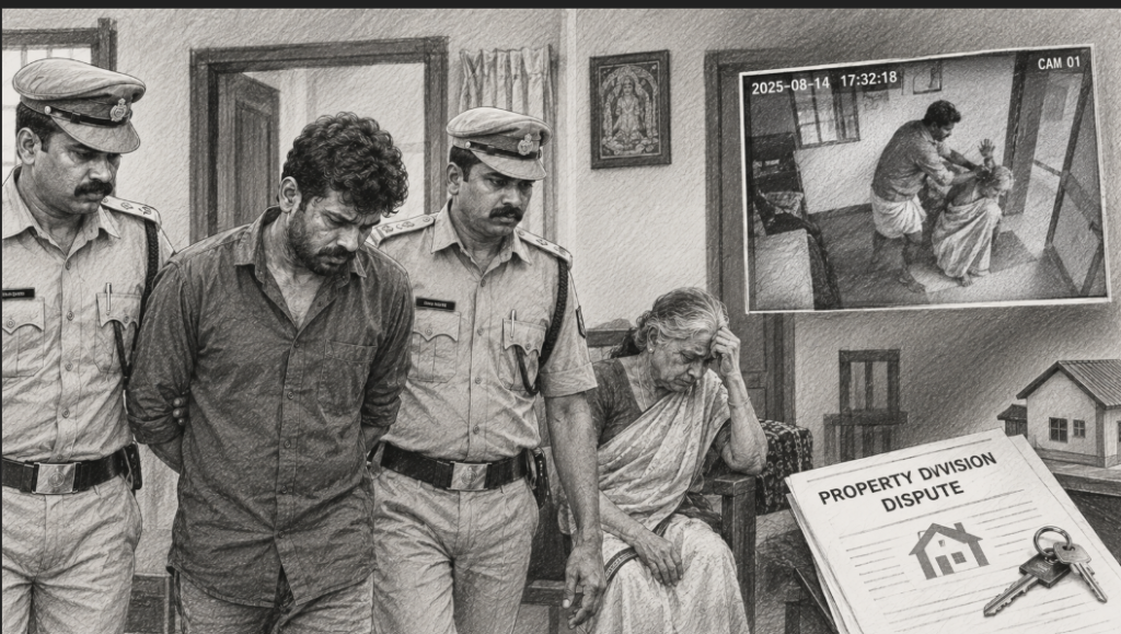 Son Arrested After Allegedly Assaulting Elderly Mother in Chavara