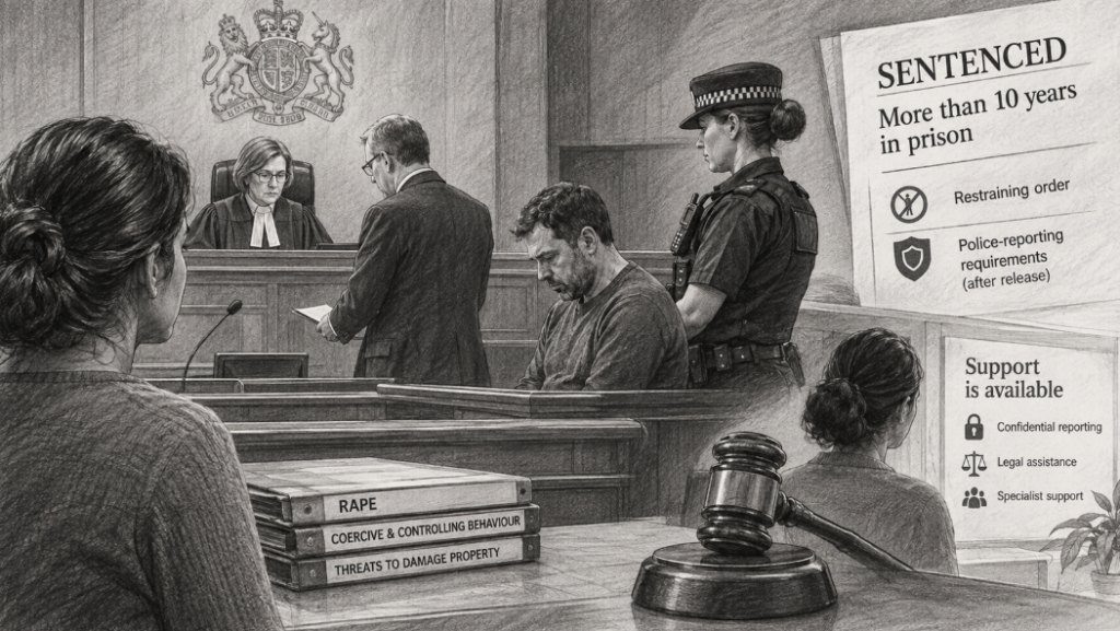 Man jailed for rape and coercive control of woman