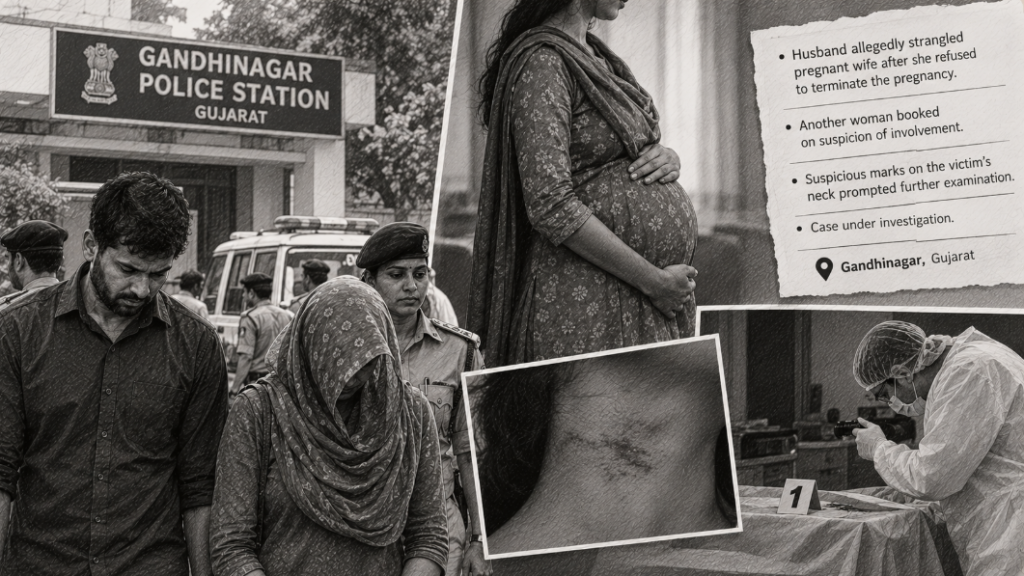 Pregnant woman allegedly strangled by husband; two booked in Gujarat