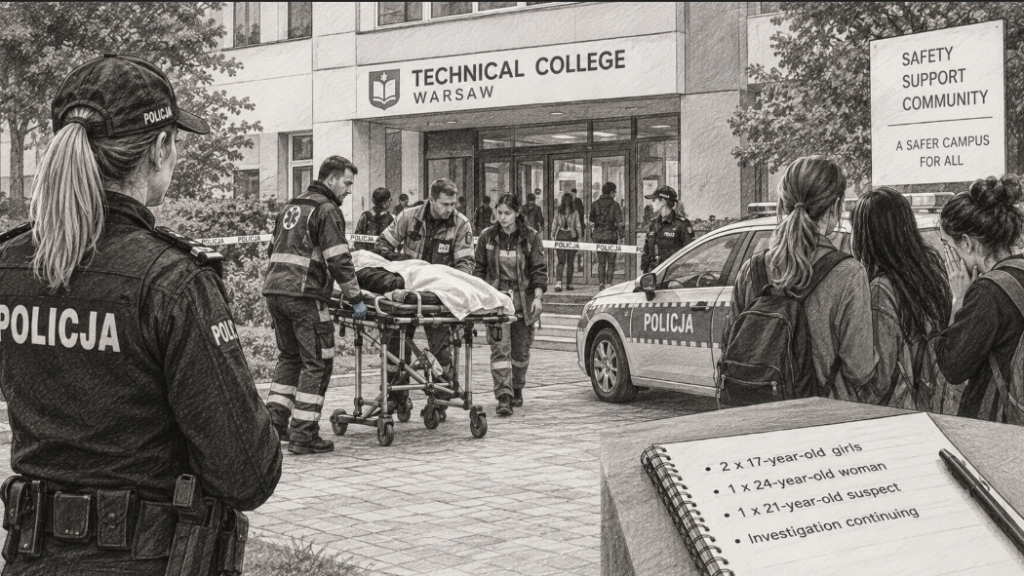 Three women injured in stabbing at college in Warsaw